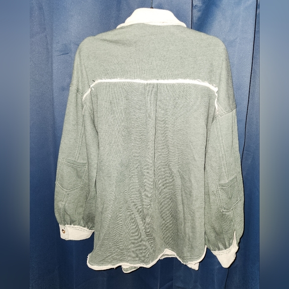 Pol M blue/gray shacket oversized - Picture 2 of 8